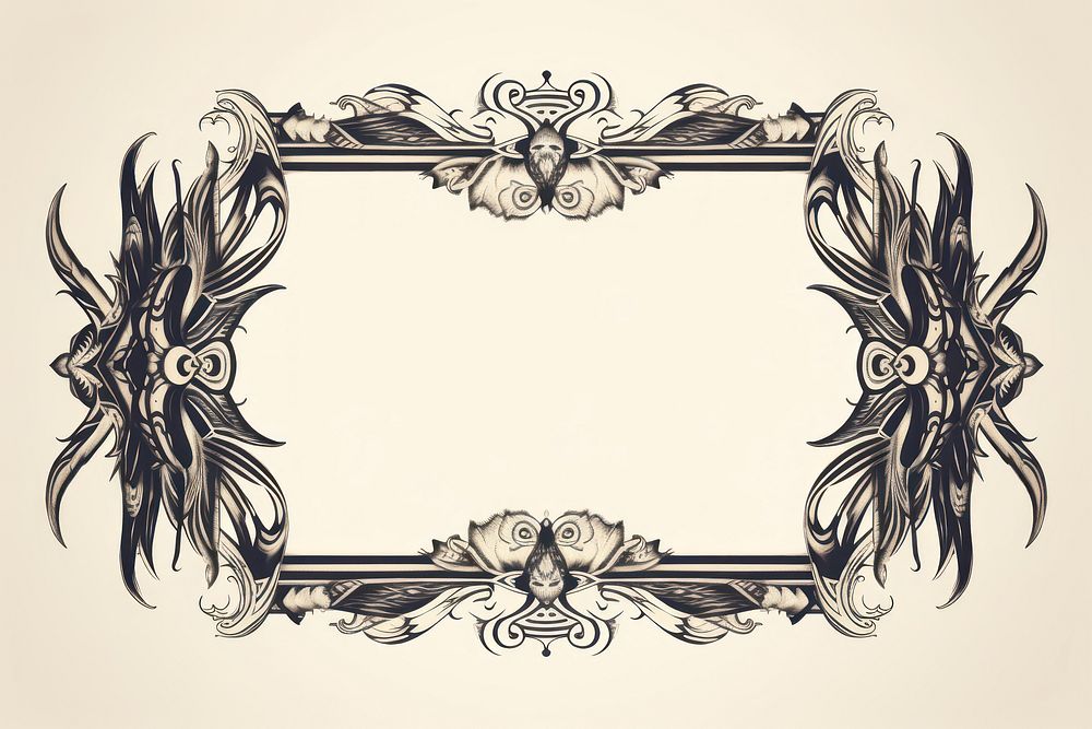 Tribal ornament frame backgrounds graphics pattern. AI generated Image by rawpixel.