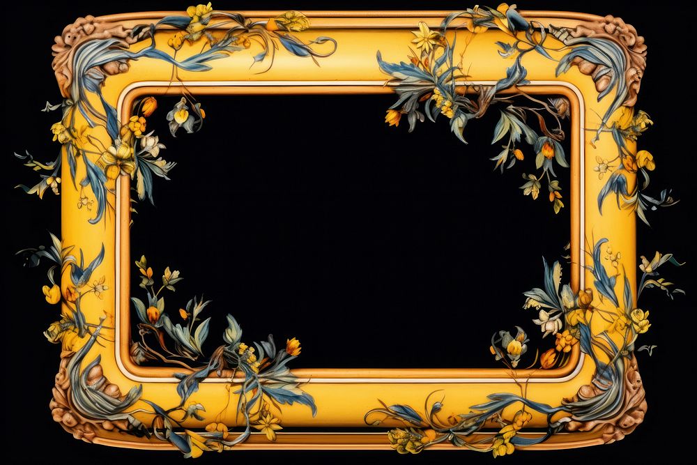 Van gogh inspired ornament frame graphics pattern accessories. AI generated Image by rawpixel.