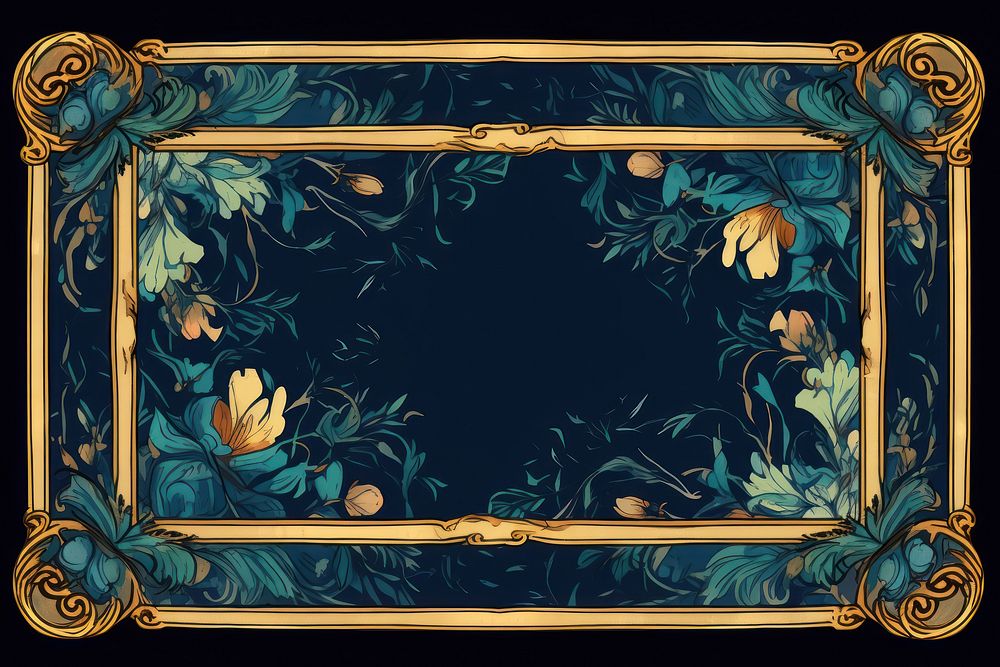 Van gogh inspired ornament frame backgrounds graphics pattern. AI generated Image by rawpixel.