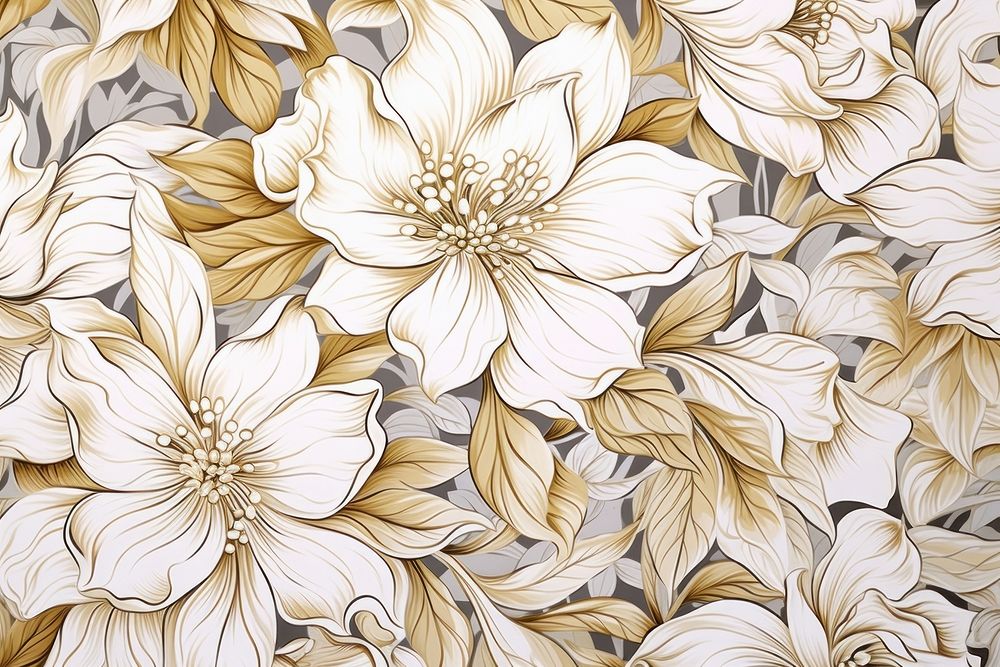 Floral background backgrounds pattern white. AI generated Image by rawpixel.