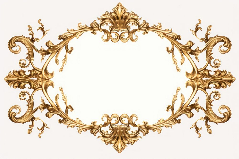 Ornament frame pattern gold white background. AI generated Image by rawpixel.