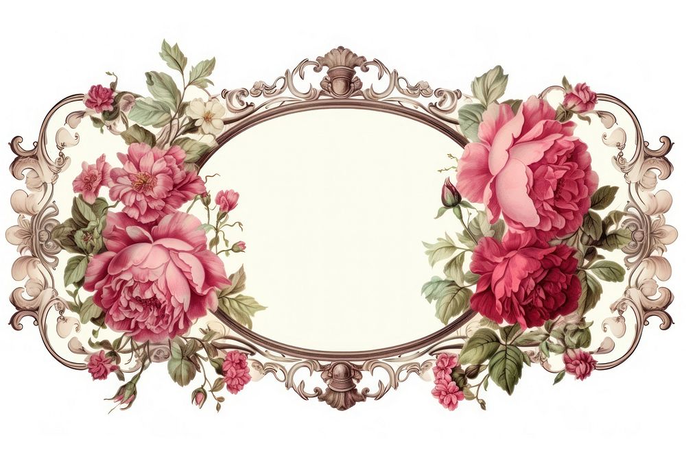 Vintage aesthetic ornament frame graphics pattern flower. AI generated Image by rawpixel.