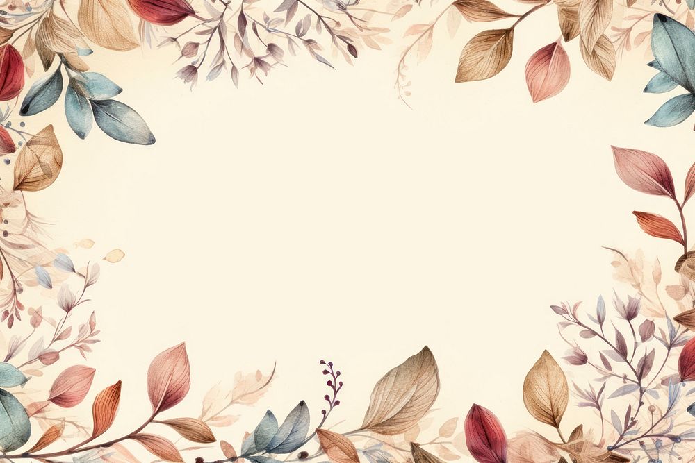 Vintage leaves ornament frame backgrounds graphics pattern. AI generated Image by rawpixel.