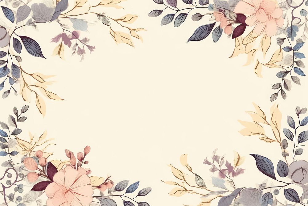 Vintage leaves ornament frame backgrounds graphics pattern. AI generated Image by rawpixel.