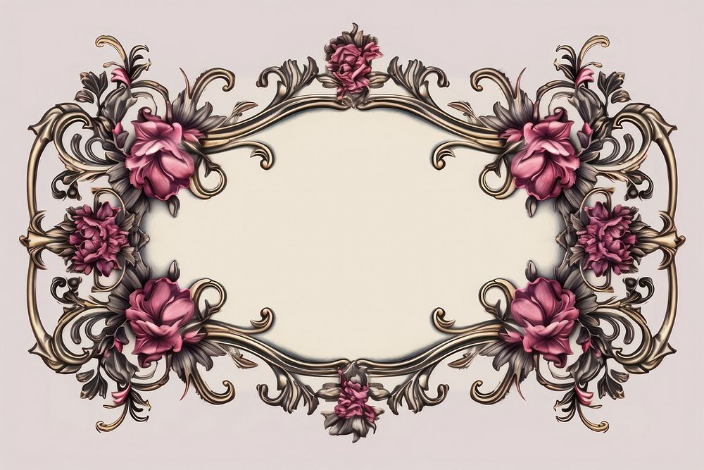 Victorian ornament frame graphics pattern accessories. AI generated Image by rawpixel.