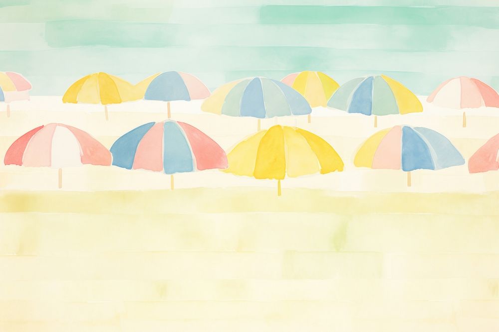 Beach with colorful umbrellas backgrounds summer architecture. AI generated Image by rawpixel.