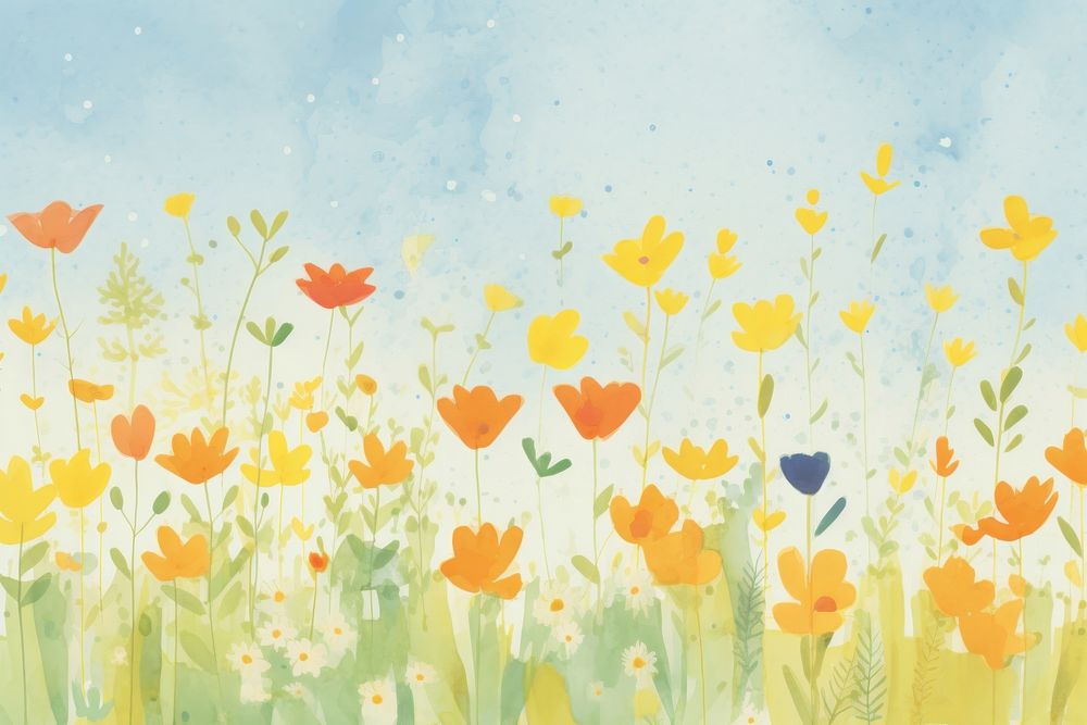 Summer flowers backgrounds painting outdoors. AI generated Image by rawpixel.