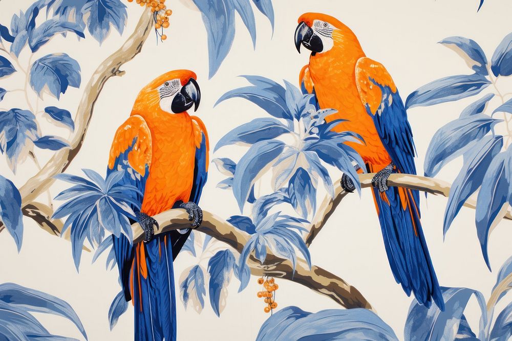 Wallpaper background of parrots animal bird blue. 