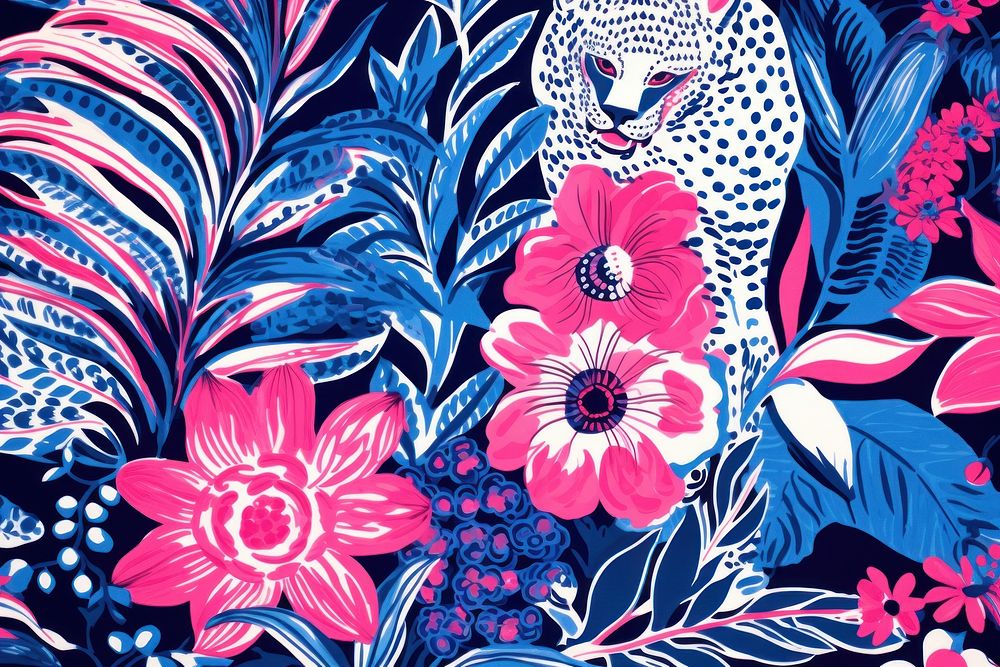 Wallpaper background of tropical animals backgrounds pattern plant. AI generated Image by rawpixel.