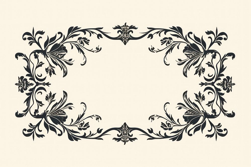Woodcut ornament frame graphic graphics pattern calligraphy. AI generated Image by rawpixel.