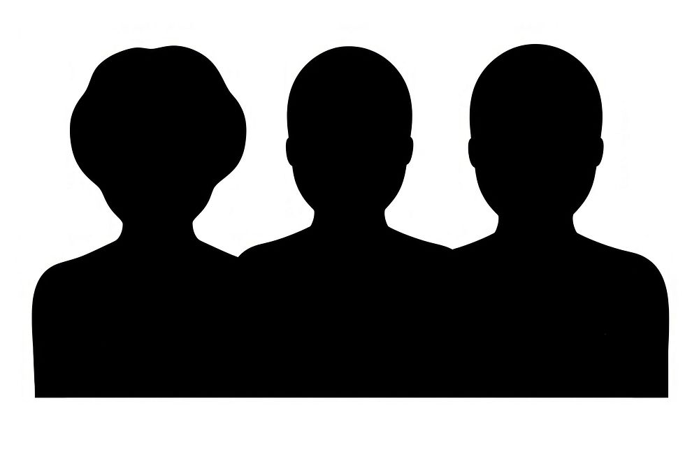 Three people silhouette shape black. AI generated Image by rawpixel.