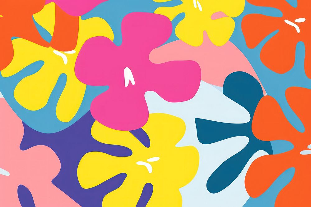 Tropical flowers background backgrounds abstract pattern. AI generated Image by rawpixel.
