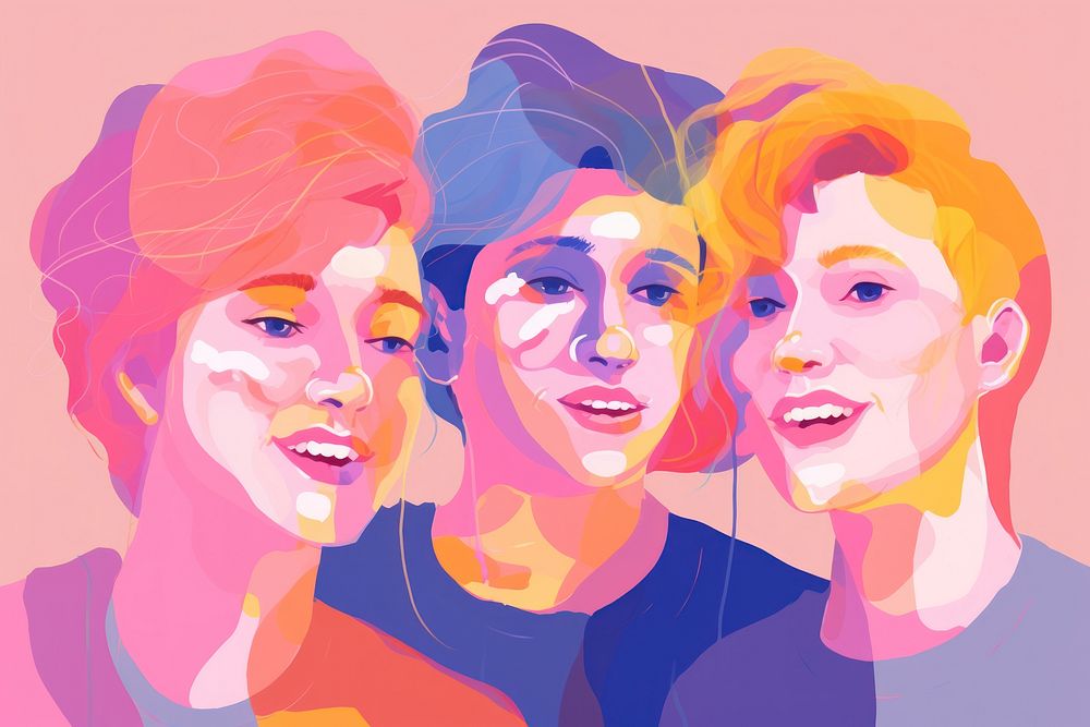 Lgbtq people art painting drawing. AI generated Image by rawpixel.