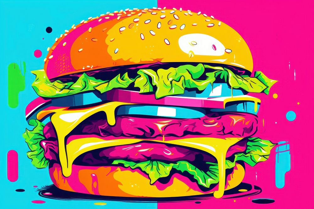 Hamburger food advertisement freshness. AI generated Image by rawpixel.