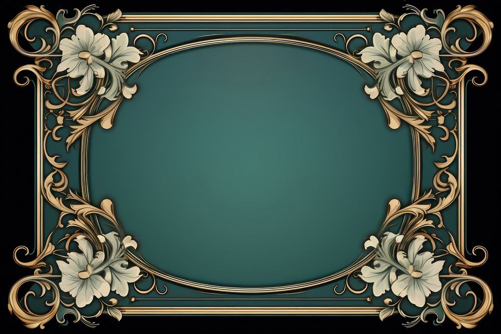 Art nouveau elegant ornament frame backgrounds graphics pattern. AI generated Image by rawpixel.
