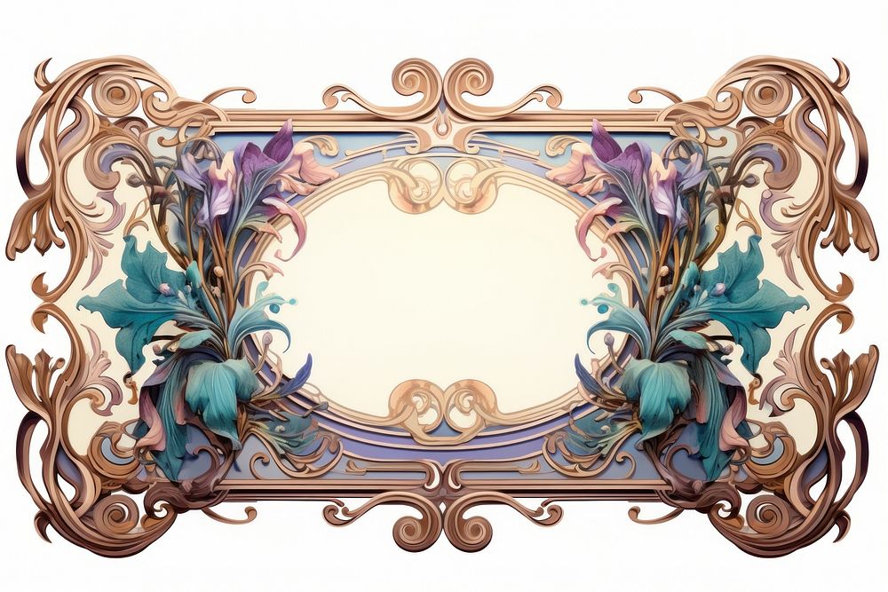 Art nouveau ornament frame graphics pattern creativity. AI generated Image by rawpixel.