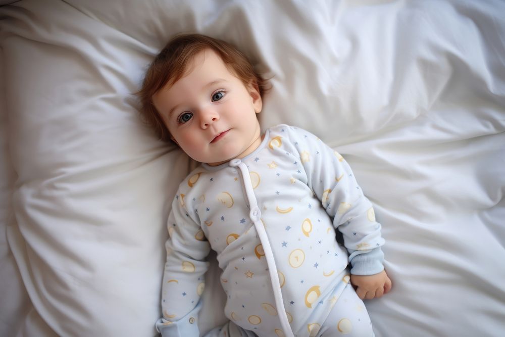 Baby pajamas portrait photo comfortable. AI generated Image by rawpixel.