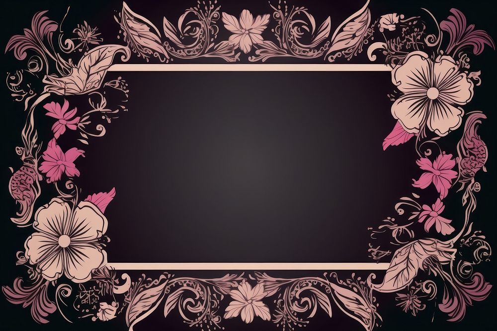 Batik pattern ornament frame backgrounds graphics flower. AI generated Image by rawpixel.