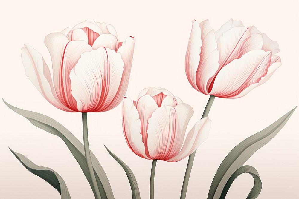 Tulips blossom flower plant. AI generated Image by rawpixel.