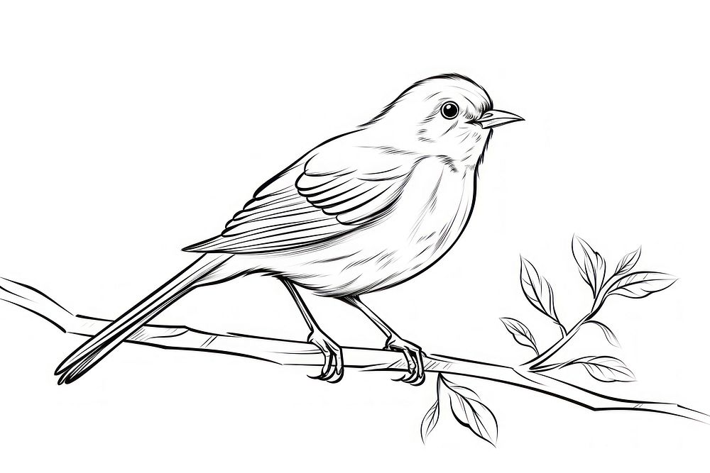 Bird sketch sparrow drawing. AI generated Image by rawpixel.