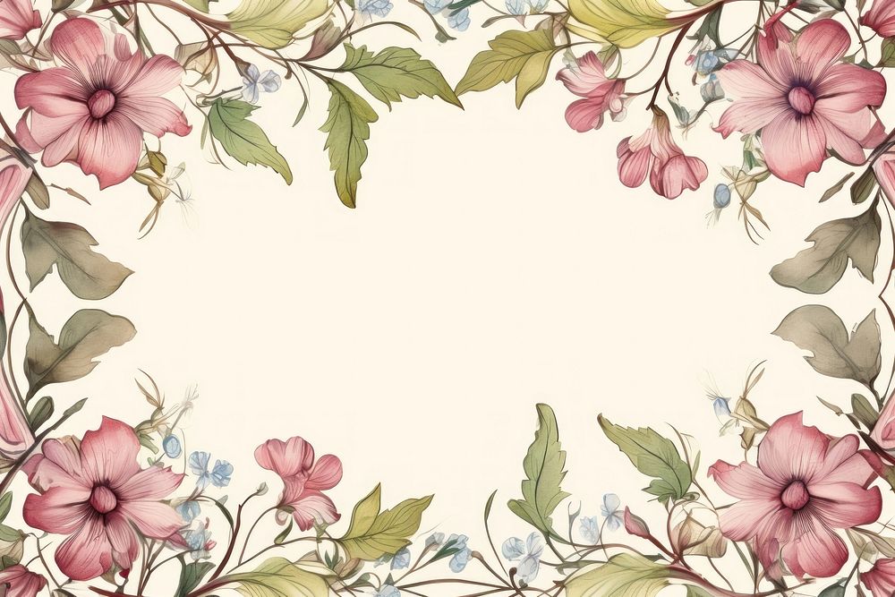Botanical ornament frame backgrounds graphics pattern. AI generated Image by rawpixel.