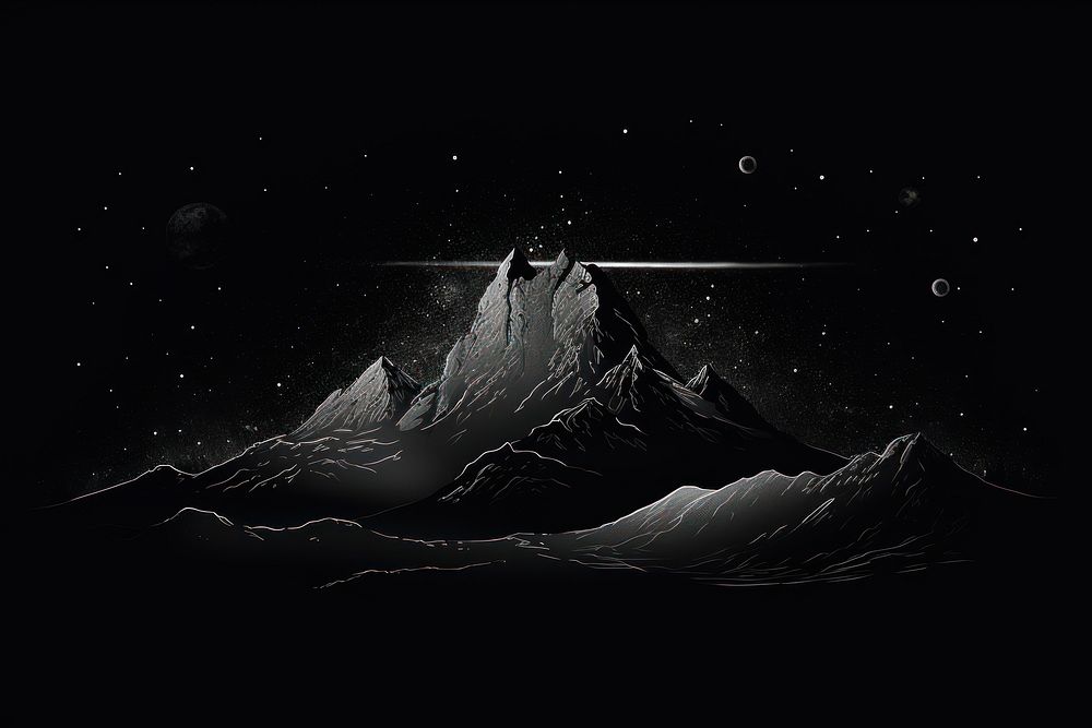 Mountain astronomy nature night. AI generated Image by rawpixel.