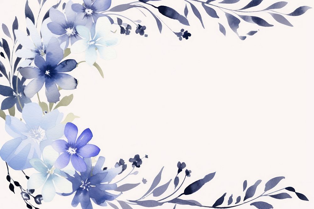 Blue floral backgrounds pattern flower. AI generated Image by rawpixel.
