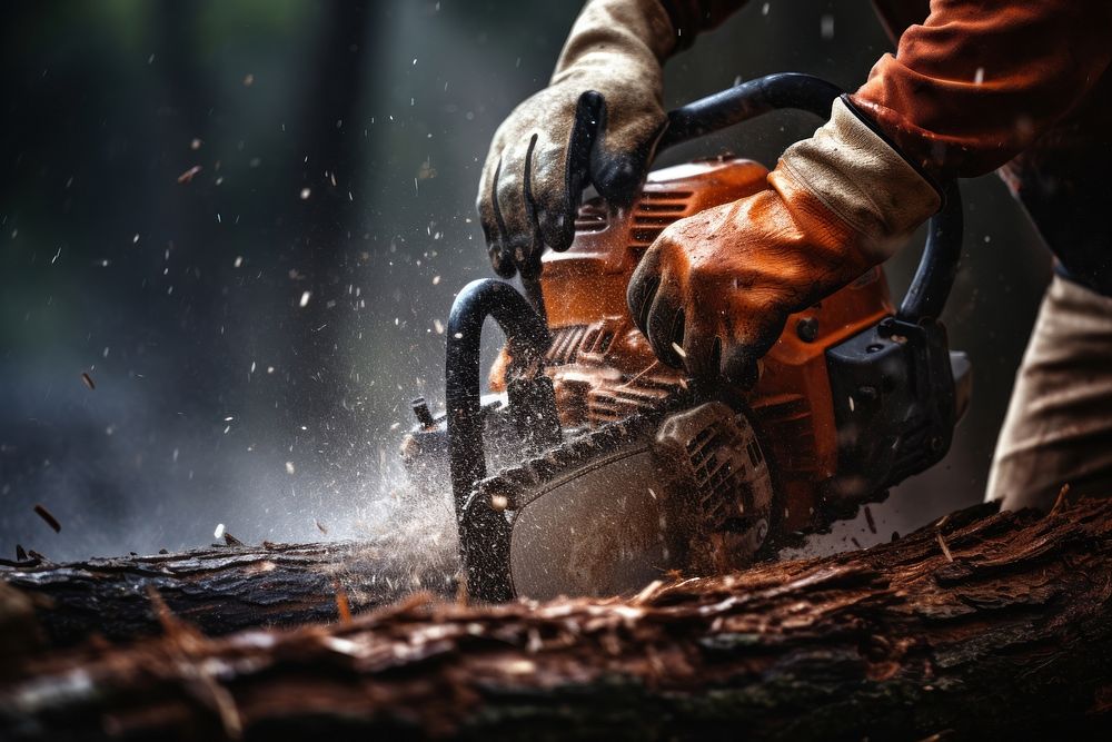 Chainsaw plant tool tree. AI | Free Photo - rawpixel