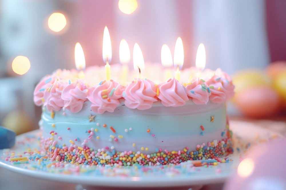 Birthday cake dessert food anniversary. AI generated Image by rawpixel.