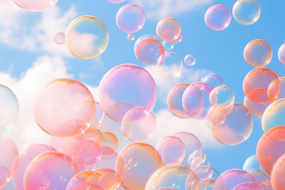 Colorful bubbles outdoors sphere bright. AI generated Image by rawpixel.