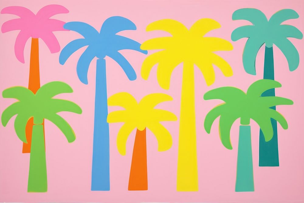 Coconut trees backgrounds painting art. AI generated Image by rawpixel.