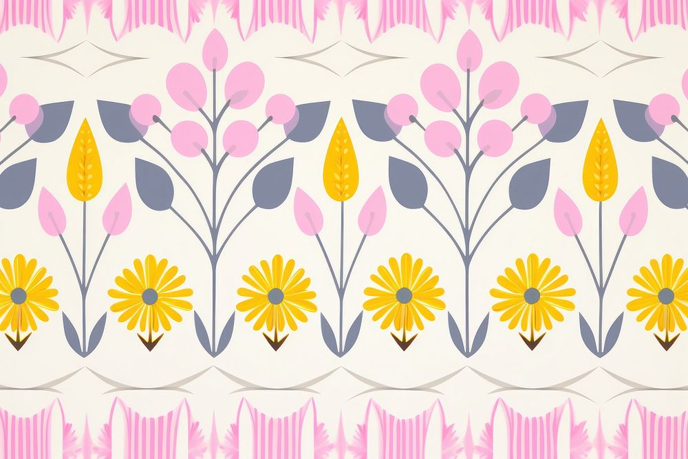 Flower border backgrounds pattern textile. AI generated Image by rawpixel.
