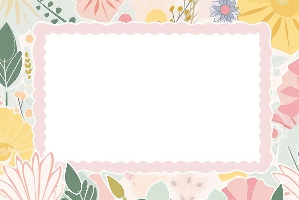 Flower frame backgrounds pattern text. AI generated Image by rawpixel.