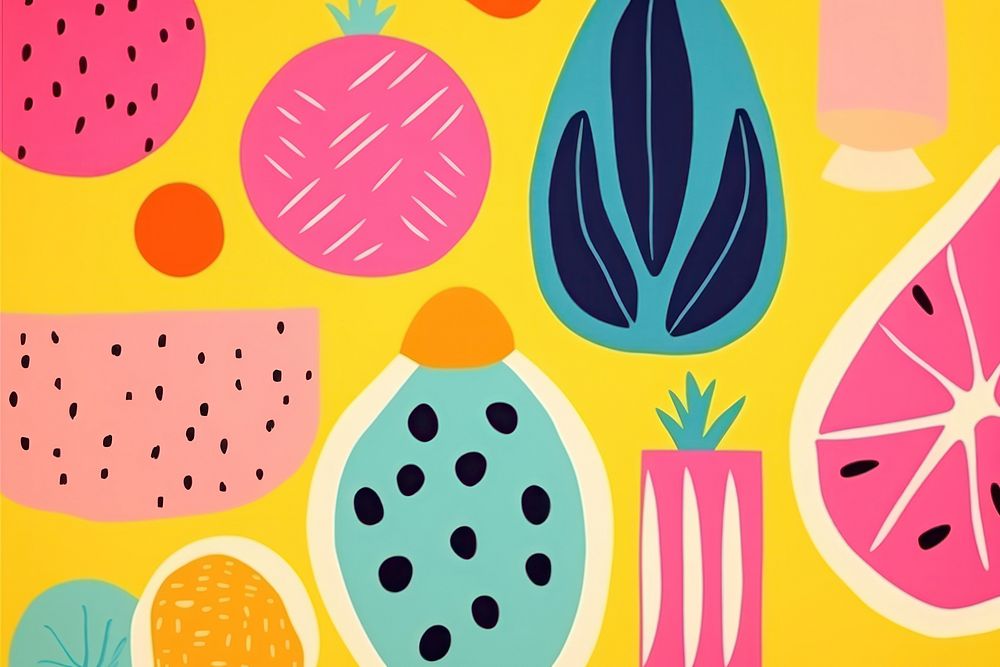 Tropical fruits backgrounds pattern plant. AI generated Image by rawpixel.