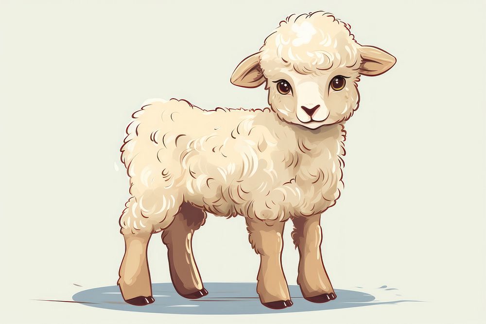 Cute sheep livestock animal mammal. 