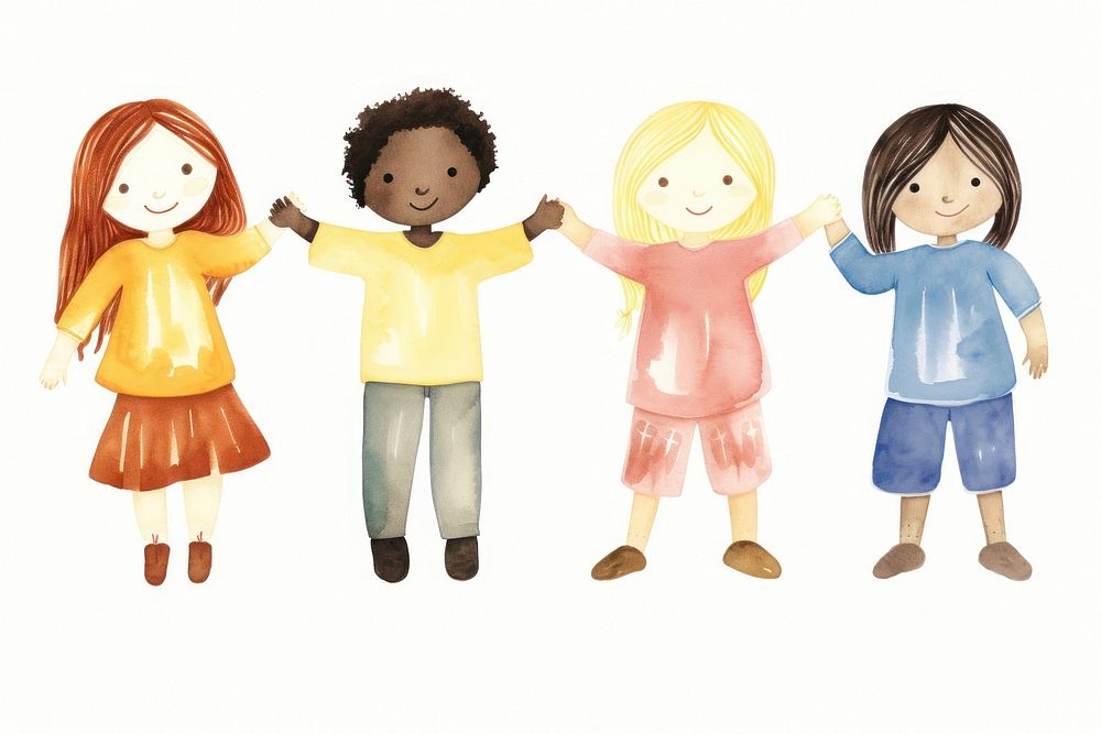 Embrace diversity child cute white background. AI generated Image by rawpixel.