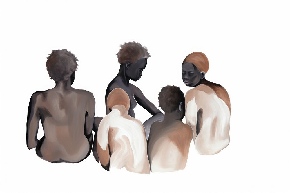 Black people back adult art. AI generated Image by rawpixel.