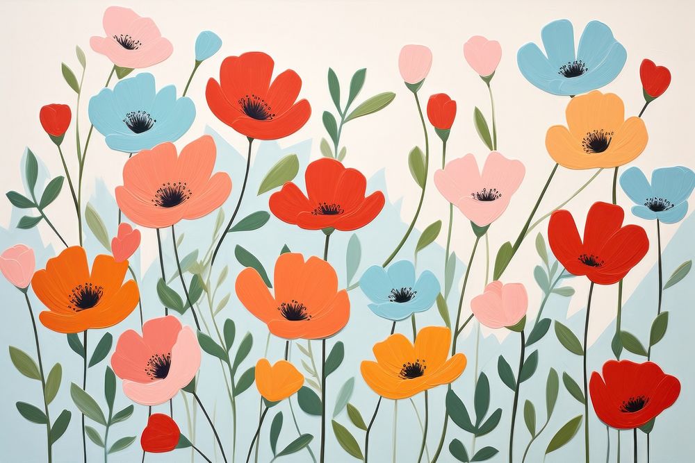 Flower background art backgrounds painting. AI generated Image by rawpixel.