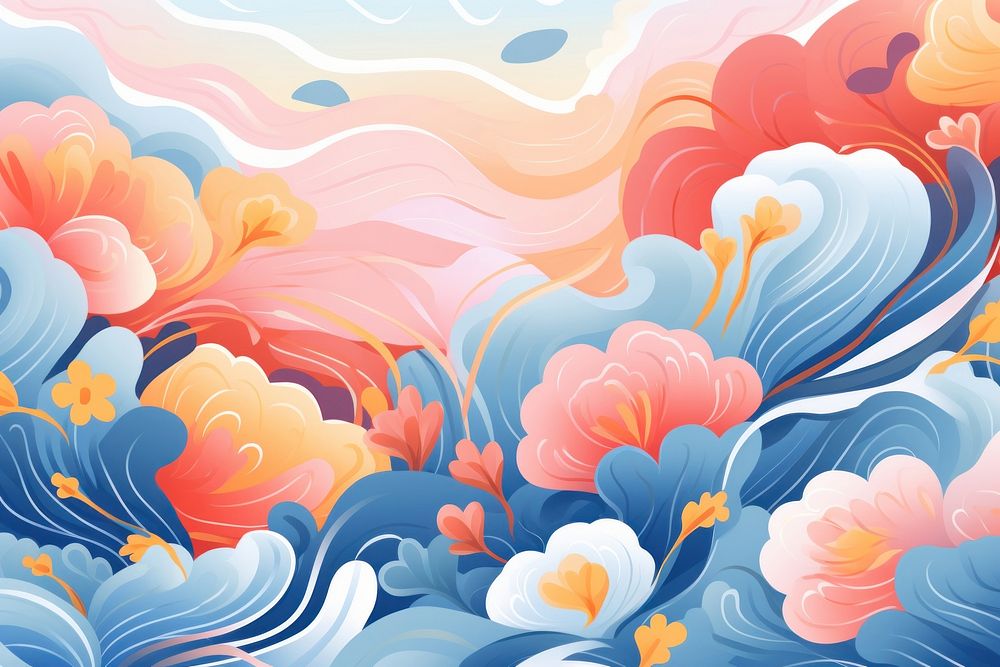 Flower pattern outdoors painting. AI generated Image by rawpixel.