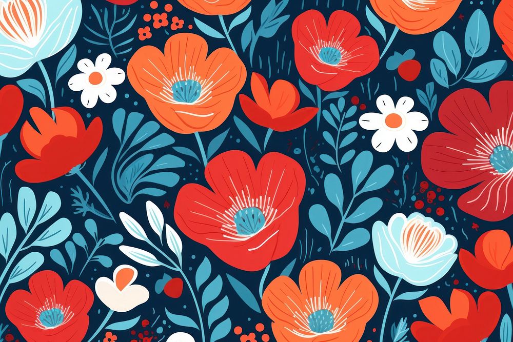Flower pattern graphics art. AI generated Image by rawpixel.