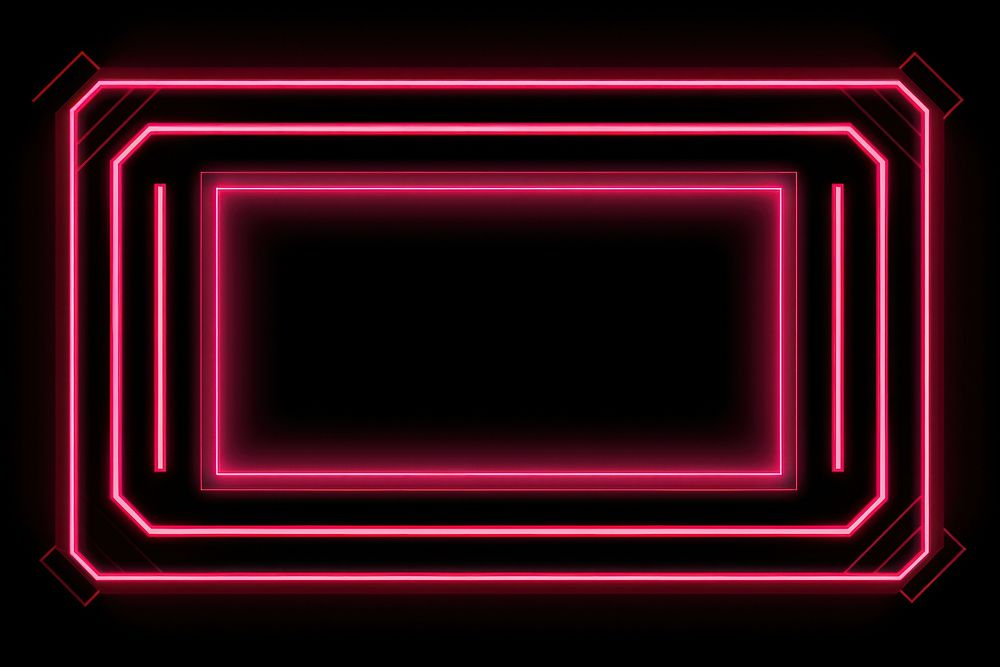 Geometric ornament frame neon light pink. AI generated Image by rawpixel.
