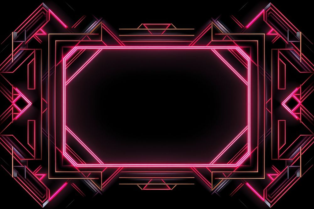 Geometric ornament frame neon backgrounds pattern. AI generated Image by rawpixel.