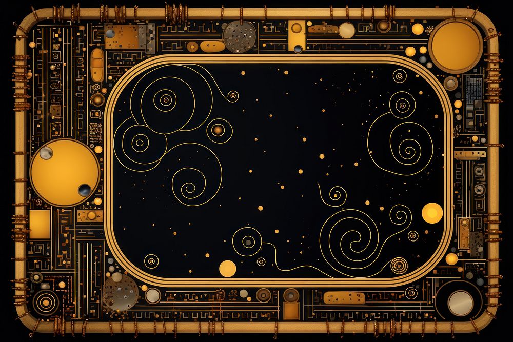 Gustav klimt inspired ornament frame backgrounds electronics technology. AI generated Image by rawpixel.