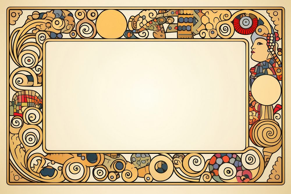 Gustav klimt inspired ornament frame backgrounds creativity pattern. AI generated Image by rawpixel.