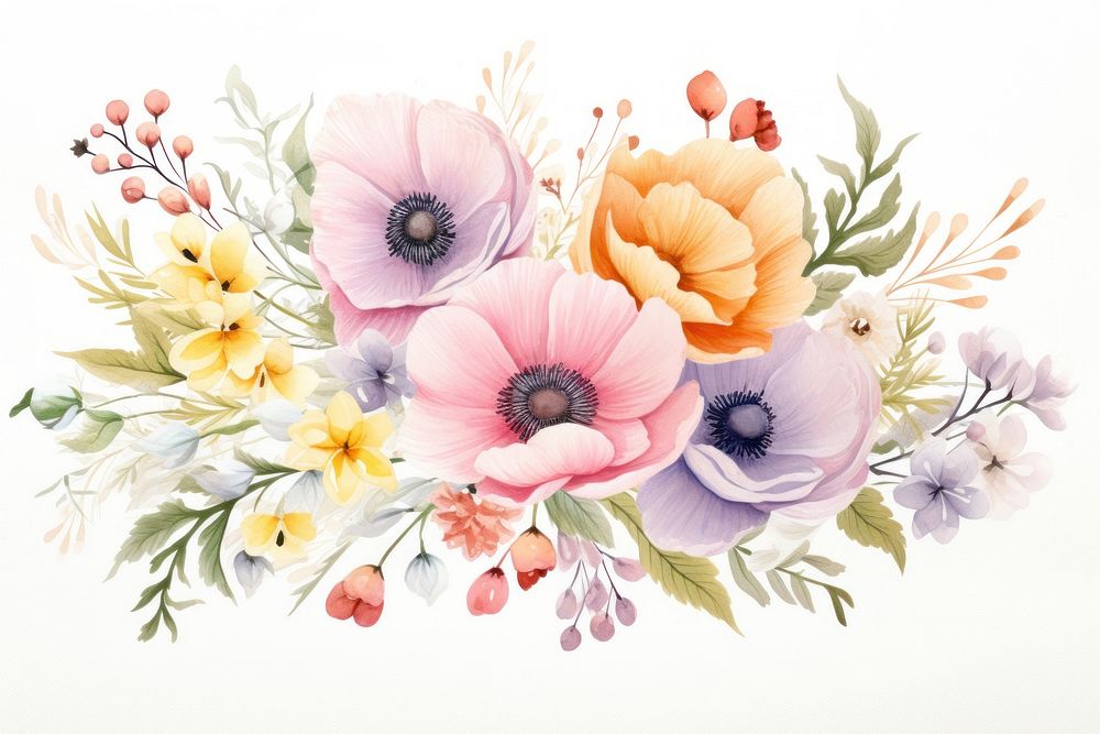Floral background painting pattern flower. AI generated Image by rawpixel.