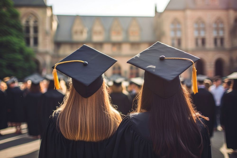 Graduation hats university education success. AI generated Image by rawpixel.