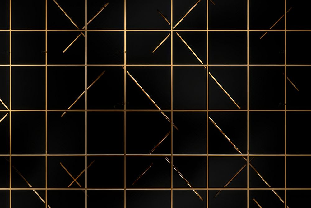 Black and gold grid pattern backgrounds tile architecture. AI generated Image by rawpixel.