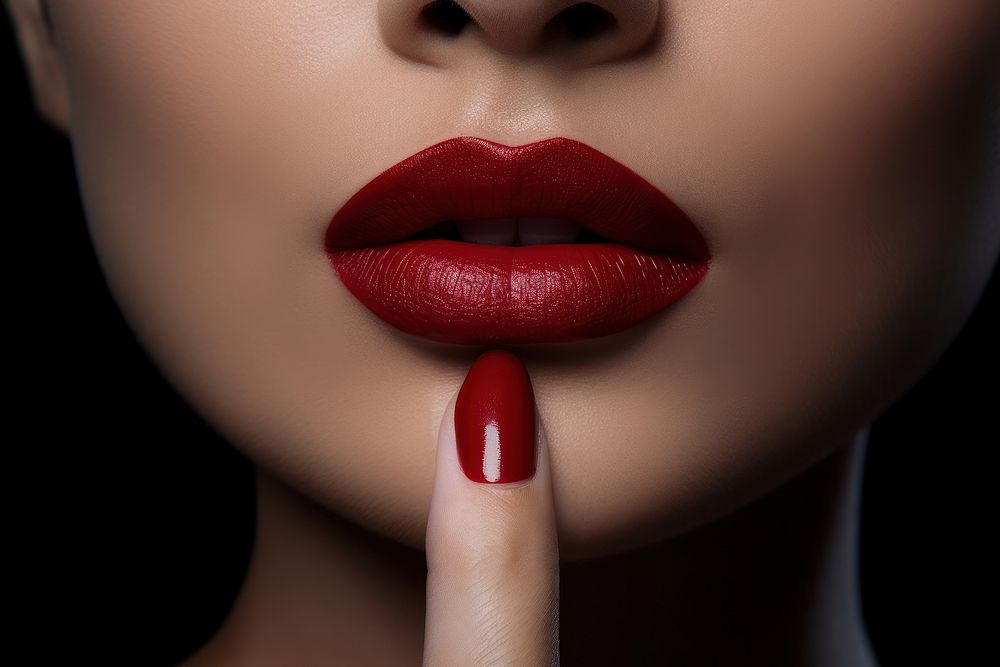 Woman applying lipstick cosmetics adult black. AI generated Image by rawpixel.