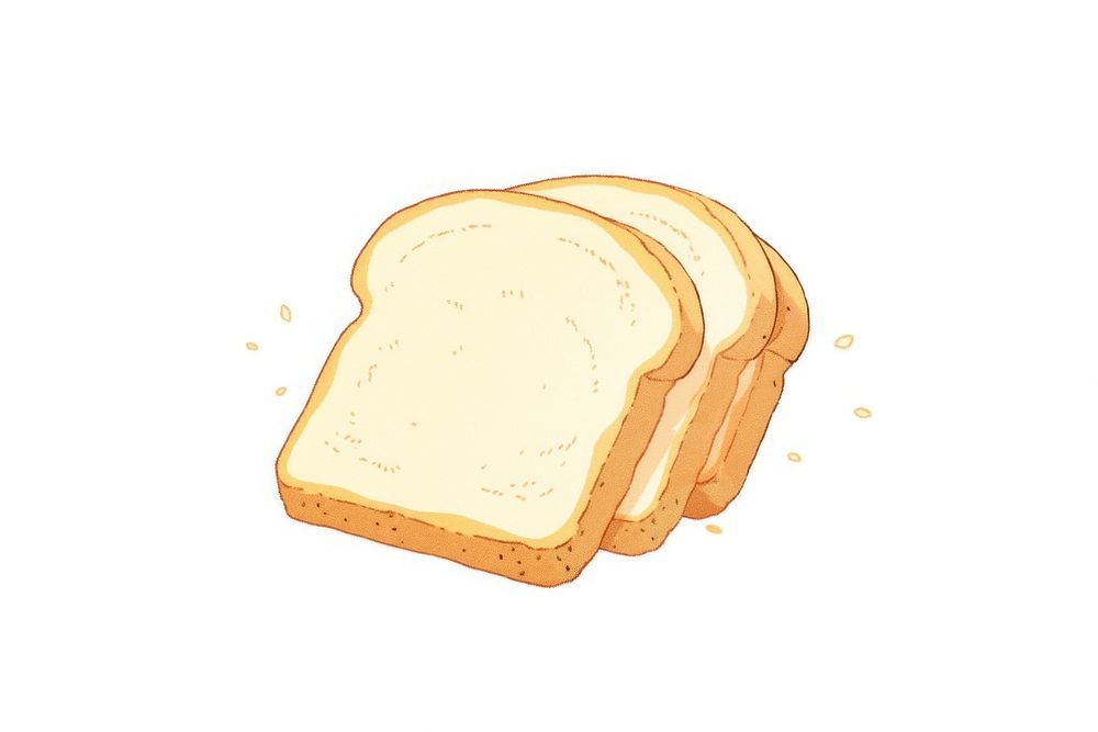 Bread food white background breakfast. AI generated Image by rawpixel.
