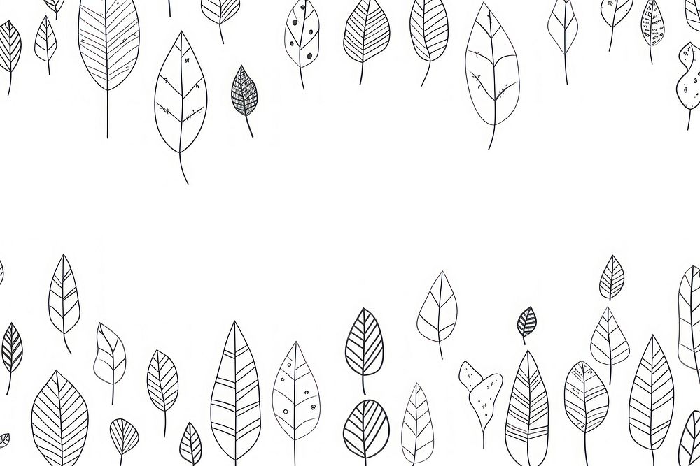 Minimal illustration of leaves border drawing backgrounds sketch. AI generated Image by rawpixel.